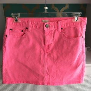 J.Crew Hot Pink Denim Mini Skirt